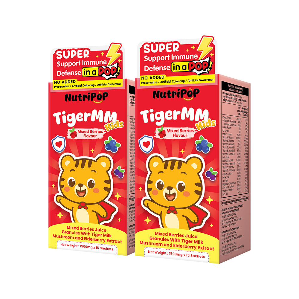 NutriPOP TigerMM Kids Red in a POP 15s x 2 Boxes